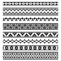 Collection of ten different black and white geometric patterns suitable for textile design or digital art projects vector