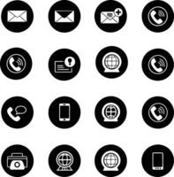 Collection of Communication and Contact Icons for Websites and Applications vector
