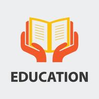 Open Book Held in Two Hands Representing Education and Learning vector