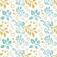 Elegant Teal and Gold Floral Pattern Seamless Design Background Texture vector
