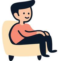 Man Sitting in Modern Chair Design vector