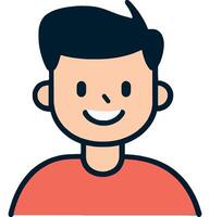 Happy Cartoon Boy Smiling With Cheerful Expression vector