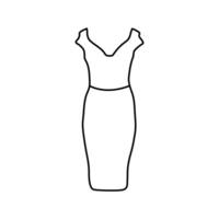 Dress icon. Outline dress icon for web design isolated on white background. vector