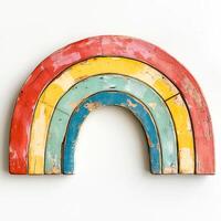 Beautiful and Colorful Wooden Rainbow Art Perfect for Enhancing Home Decor and Style photo