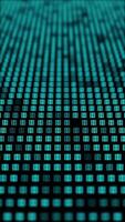 Green technology background with a glowing grid of flashing digital data lights. Big data visualization concept. This modern tech vertical background is full HD and a seamless loop. video