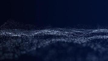 Blue abstract background with a flowing fractal wave of swirling light particles. Looping HD animation. video