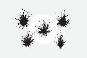 6 ink splashes in bold black vector