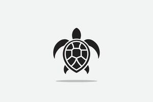 logo style turtle in silhouette design vector