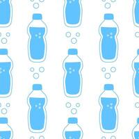 Water Bottles and Bubbles Seamless Pattern vector