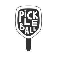 Pickleball Racket with Lettering Icon vector