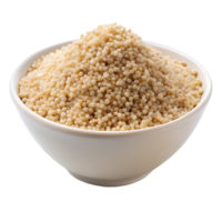 A Closeup View of a Bowl isolated on transparent background Filled with Uncooked Pearl Couscous Grains png