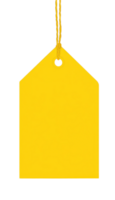 Yellow tag with string Ideal for product labels pricing or gifting with customizable space for text png