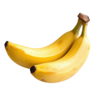 Pair of ripe bananas isolated on a transparent background showcasing their yellow peels and natural curves ready to be enjoyed png