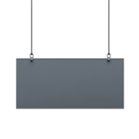 Hanging display board grayscale design Perfect for signage or information display suspended in mid-air with minimalistic presentation png