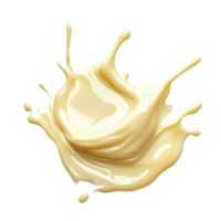 Beige liquid splash on a transparent backdrop creating dynamic movement Creamy color suggestive of sweet sauces or lotions Viscous texture png