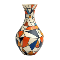 Elegant vase with a captivating mosaic pattern A fusion of art and function adds sophistication to any space vibrant colors and seamless geometry png