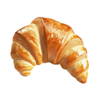 Golden croissant with flaky layers on a transparent background Perfect pastry for breakfast or snack isolated and appetizing png