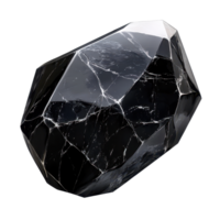 A faceted gemstone with marble-like veining isolated against a stark showcasing its unique and complex structure png