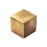 A golden cube The cube is simple yet elegant It is a solid color and sits on a png