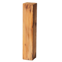 Isolated wooden beam Straight rectangular lumber with wood grain Architectural element Neutral setting Warm color pallet png
