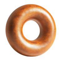 Golden torus a luminous sculptural ring form with a soft inviting texture against a stark transparent backdrop Visual simplicity png