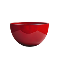 Striking red bowl isolated on Its glossy surface reflects light creating captivating highlights and shadows that emphasize its smooth form png