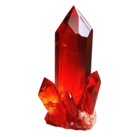 Striking red crystal formation against a stark Unique crystal structure with sharp peaks and shimmering surfaces png