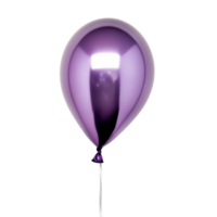 Shiny purple balloon floats against a stark reflecting light with its smooth glossy surface png