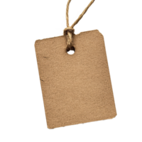 Rustic kraft paper tag with jute twine isolated on a transparent background for versatile design use png