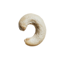 Isolated cashew on a transparent background showcasing its unique curved shape texture and natural color Perfect for culinary and snack concepts png