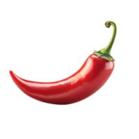 A vibrant red chili pepper with a glossy surface isolated against a dark background showcases its fiery nature png