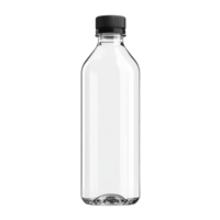 Transparent plastic bottle with cap isolated on a showcasing its sleek design and practicality for various liquids png