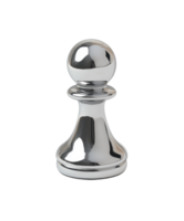 Isolated chess pawn piece rendered in shiny chrome Smooth curves elegant design Great for games strategy and competition concepts png