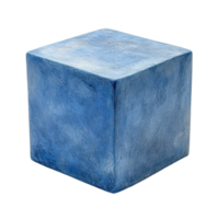 Blue textured cube artfully isolated Solid block with a captivating aesthetic Simplicity meets depth in this captivating composition png