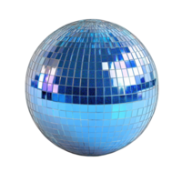 Shimmering blue mirror ball reflects light in a mesmerizing display ready to illuminate any event with a touch of retro elegance png