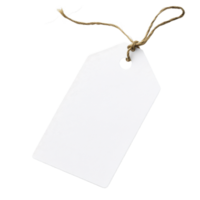 Blank tag with jute string against ideal for labels prices or product information with a clean simple design png