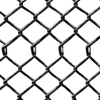 A close-up of a wire mesh fence featuring a repeating diamond pattern against a transparent backdrop Metallic texture with interwoven wires png
