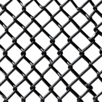 Shiny metal chain-link fence with a dark transparent background Could be used for security or barrier concepts with simple geometric aesthetic png