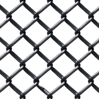 Close-up of a metal chain-link fence with a transparent background emphasizing its diamond pattern and metallic texture Durable barrier png