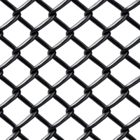 A close-up of a metal chain-link fence with a diamond pattern set against a transparent background offering a detailed view of the fencing structure png