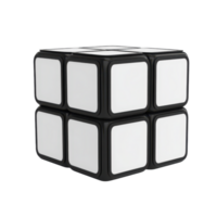 A 2x2 puzzle cube with faces perfect for a brain-teasing challenge or a fun fidget toy isolated against a transparent backdrop png