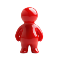 Shiny Red Figure A vibrant rounded figure stands out with a glossy finish set against a transparent backdrop for versatile use png