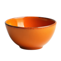 An orange bowl with a dark rim photographed against a transparent background is ideal for displaying various food items or as a decorative piece png