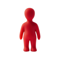 Red Figure A minimalistic vibrant character standing against a stark background representing simplicity and bold color png