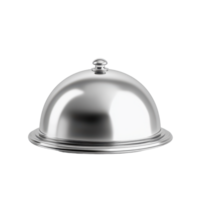 A shiny metal cloche for covering and protecting food typically found in upscale dining The object has a polished surface png