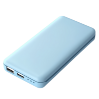 Portable light blue power bank isolated on a with a transparent background offering on-the-go charging solutions png