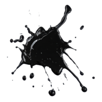 Dramatic splash of dark fluid The fluid creates dynamic tendrils against a transparent background Visual impact and graphic texture png