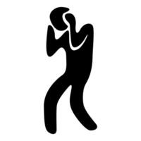 Abstract Silhouette of scared people Raise your hand to block danger vector
