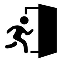 Emergency Exit Sign with Running Figure and Door vector
