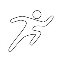 Outline man running icon isolated flat style. vector